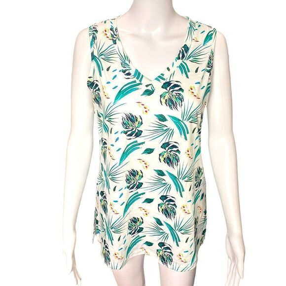 Women’s SAMPEEL Womens V Neck Floral Side Split Tank Tops NWT!! - Picture 3 of 10